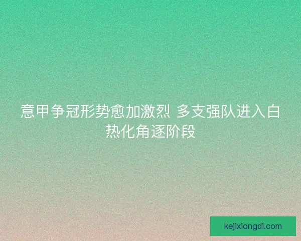 意甲争冠形势愈加激烈 多支强队进入白热化角逐阶段